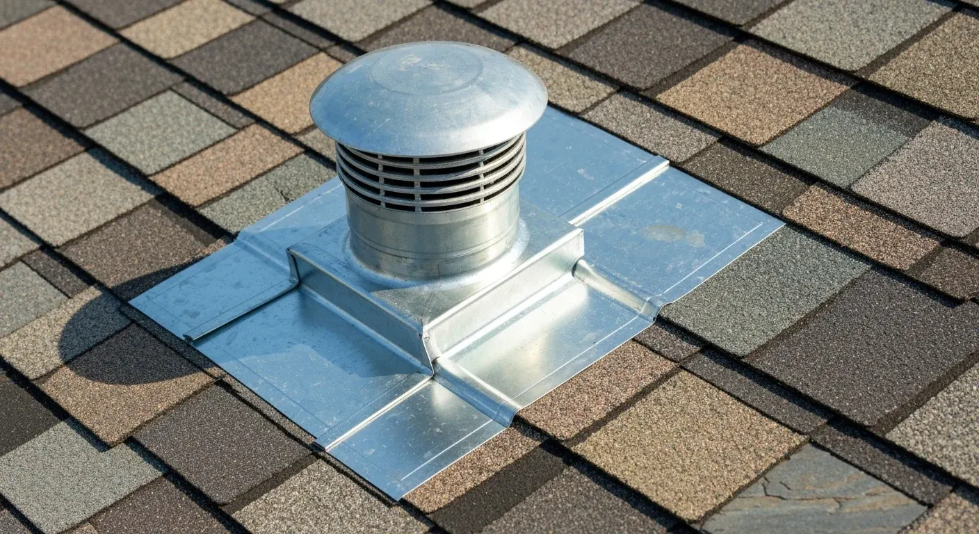 Close inspection of chimney flashing, where roof leaks commonly begin