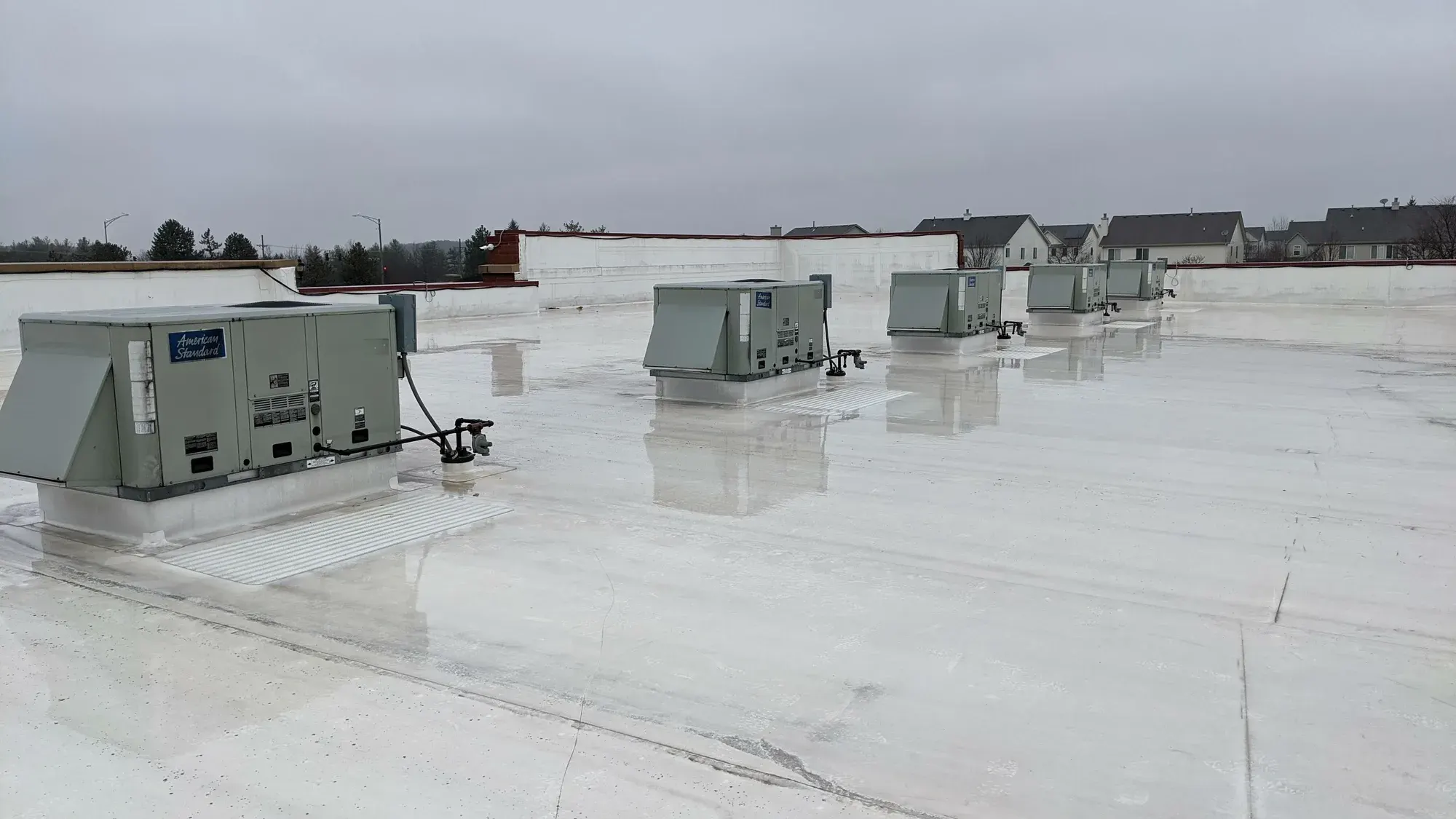 open seams from thermal expansion cycles, photographed during an inspection